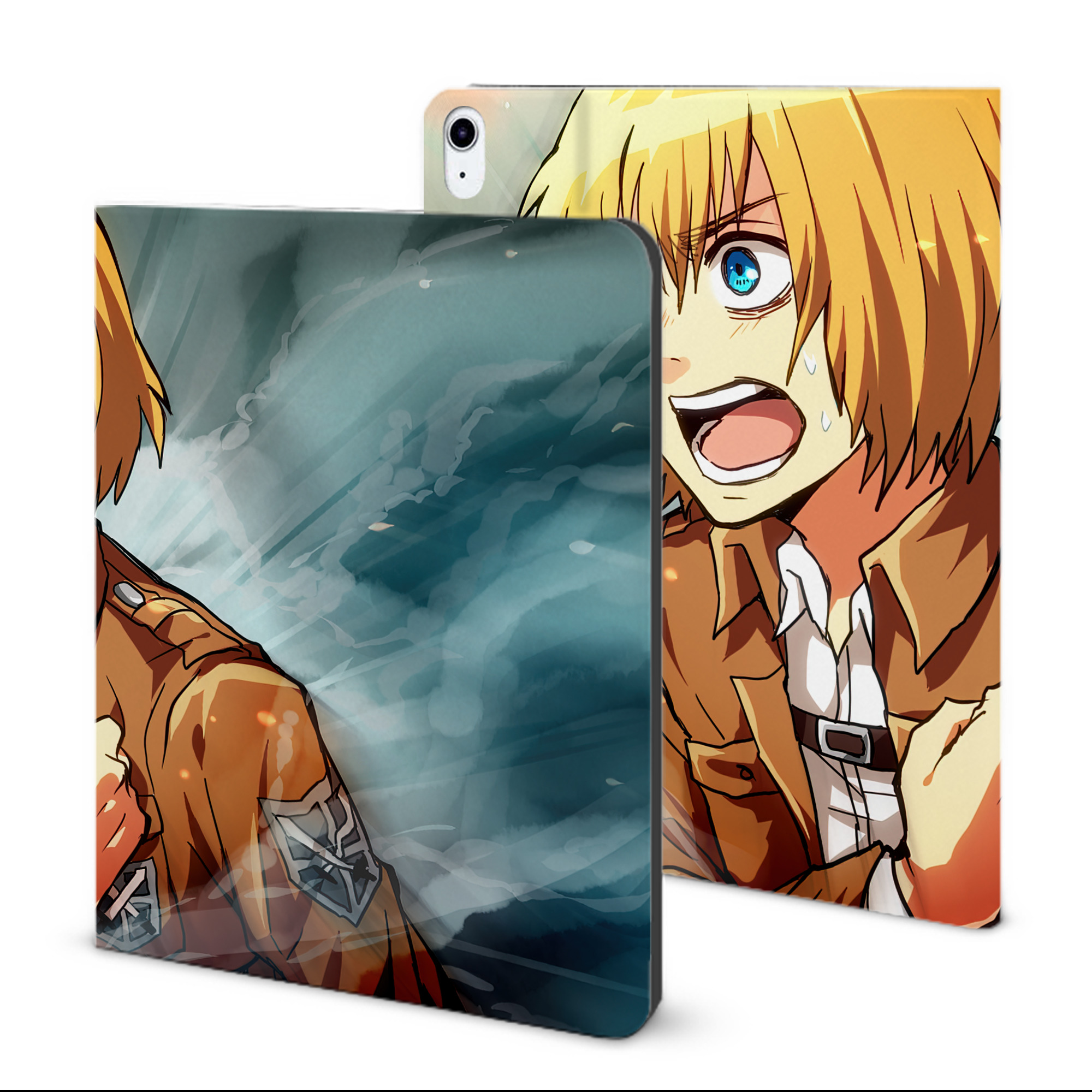 （画像用） 進撃の巨人 Attack on Titan IPad ケース ブック型 PUレザー TPU 耐衝撃 軽量 薄型 ペン収納なし 全面保護 IPad 各モデル対応